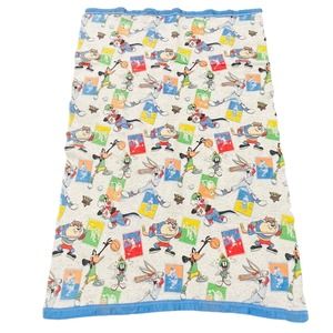 Vintage Looney Tunes Sports Throw Blanket Bugs Taz‎ Marvin Daffy Sylvester 1992